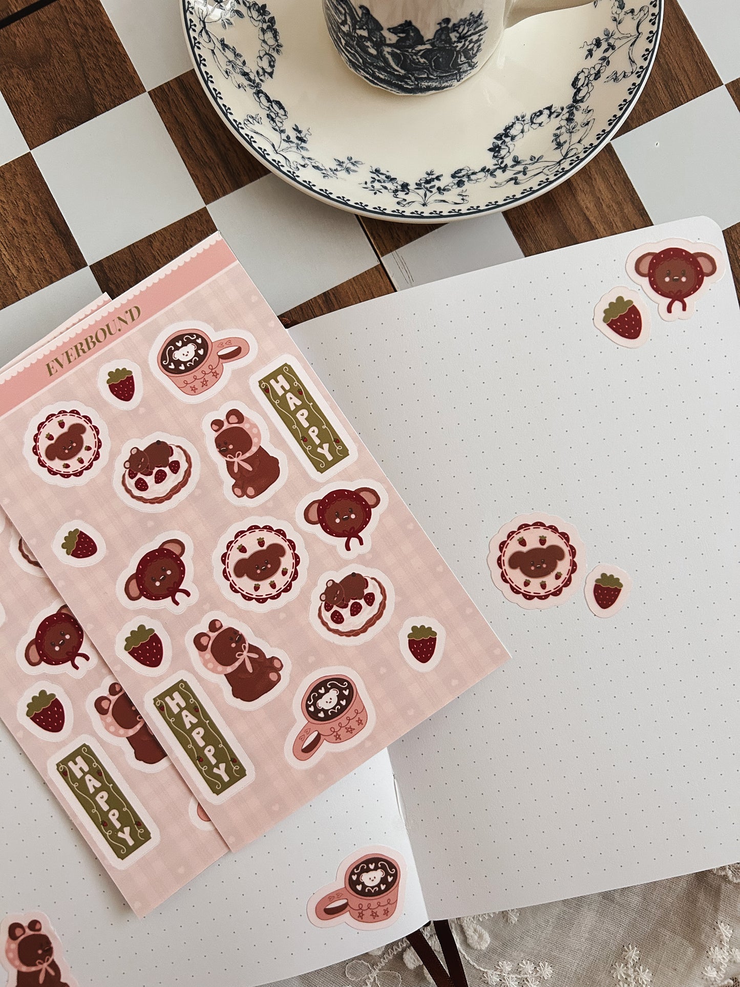 Strawberries & Teddy Bears Sticker Sheet