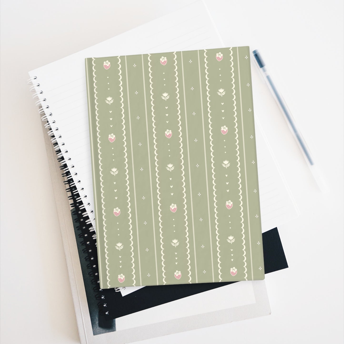 Strawberry Matcha Hardcover Journal