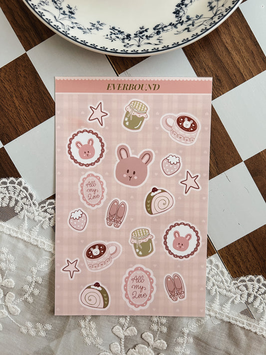 Coffee & Bunnies Sticker Sheet