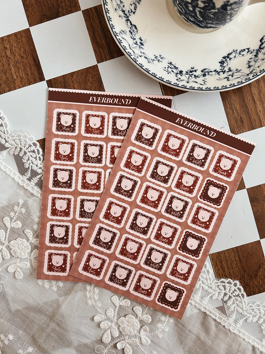 Days of the Week Teddy Bear Sticker Sheet