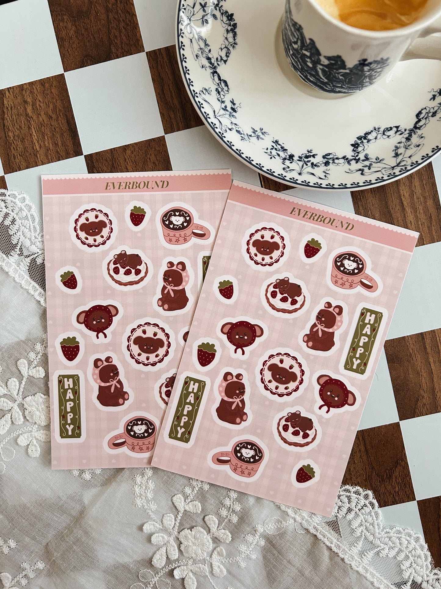 Strawberries & Teddy Bears Sticker Sheet