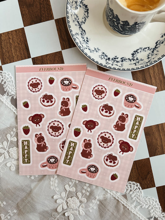 Strawberries & Teddy Bears Sticker Sheet