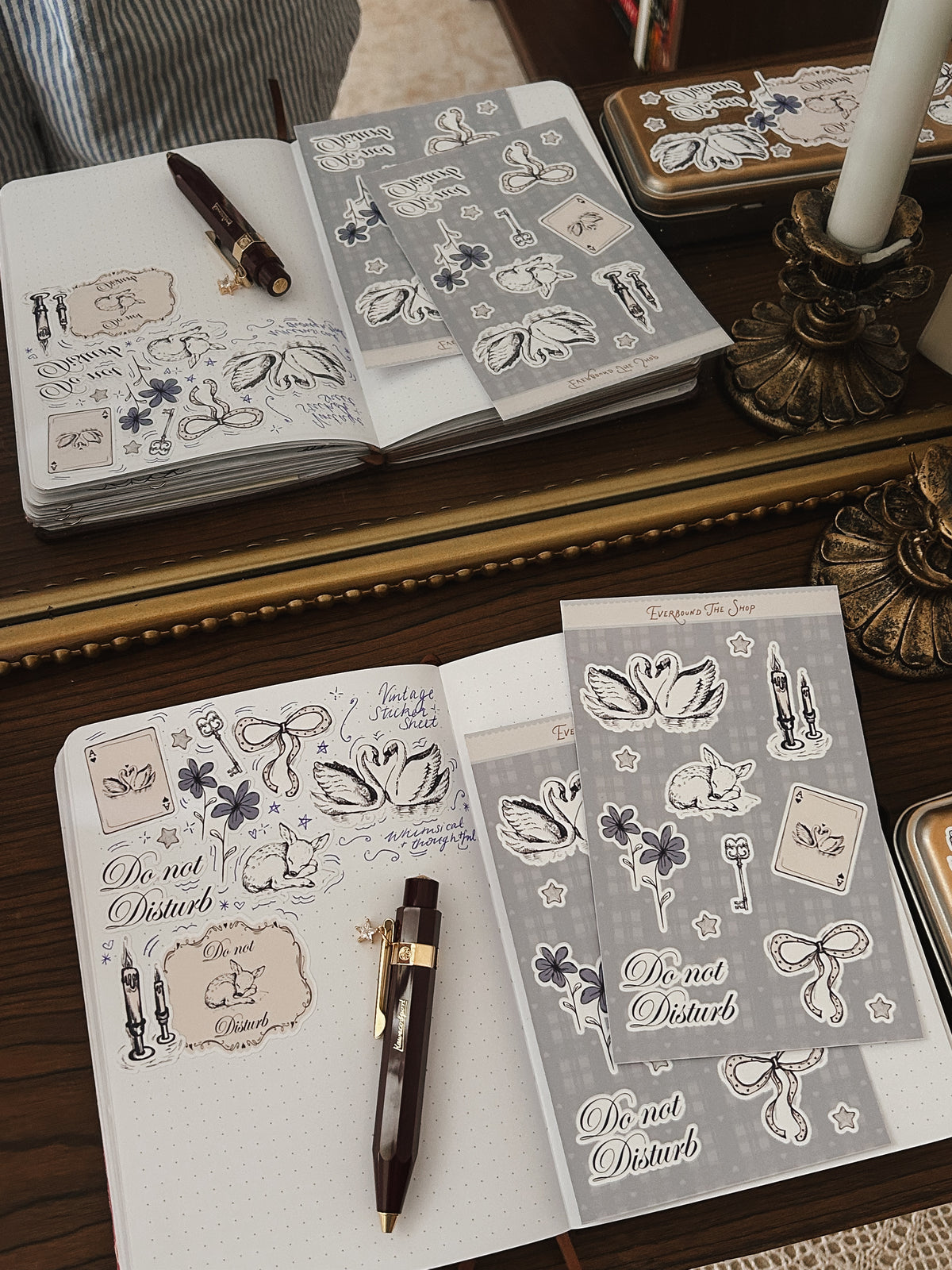 Vintage Swan Sticker Sheet