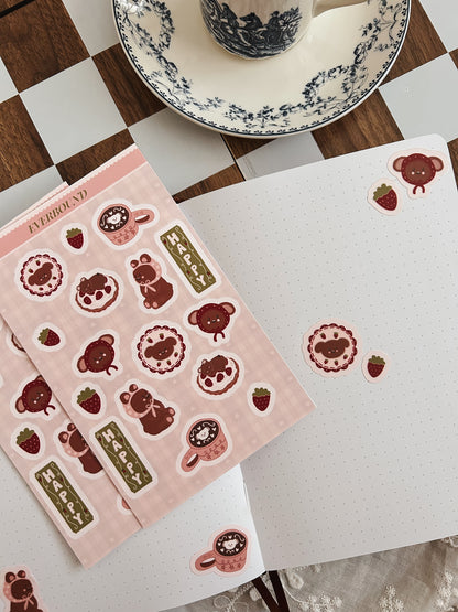 Strawberries & Teddy Bears Sticker Sheet