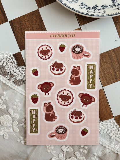 Strawberries & Teddy Bears Sticker Sheet