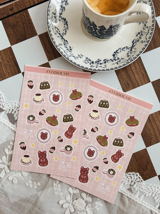 Matcha & Teddy Bears Sticker Sheet