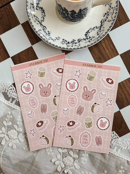 Coffee & Bunnies Sticker Sheet
